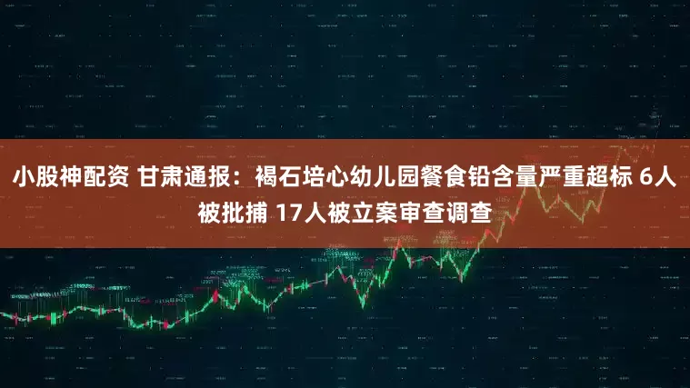 小股神配资 甘肃通报：褐石培心幼儿园餐食铅含量严重超标 6人被批捕 17人被立案审查调查