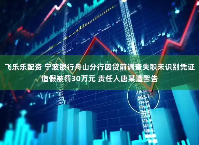 飞乐乐配资 宁波银行舟山分行因贷前调查失职未识别凭证造假被罚30万元 责任人唐某遭警告
